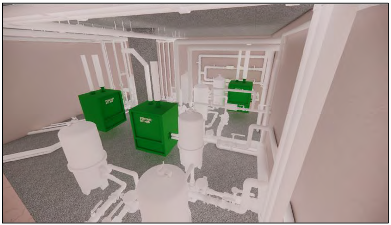 3D coordination model of a plant room
